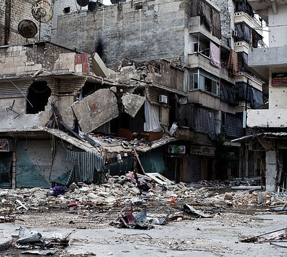 A destroyed part of a Syrian city