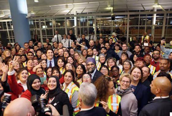 A large and diverse group of Syrian refugees