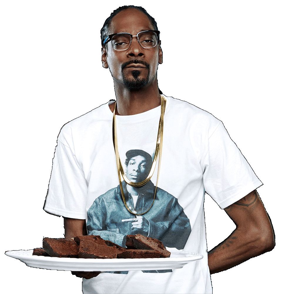 Snoop Dogg holding cookies